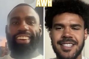 吃🍪太爽了 小哈达威和黄忠谈到和约基奇合作时嘴角都压不住了